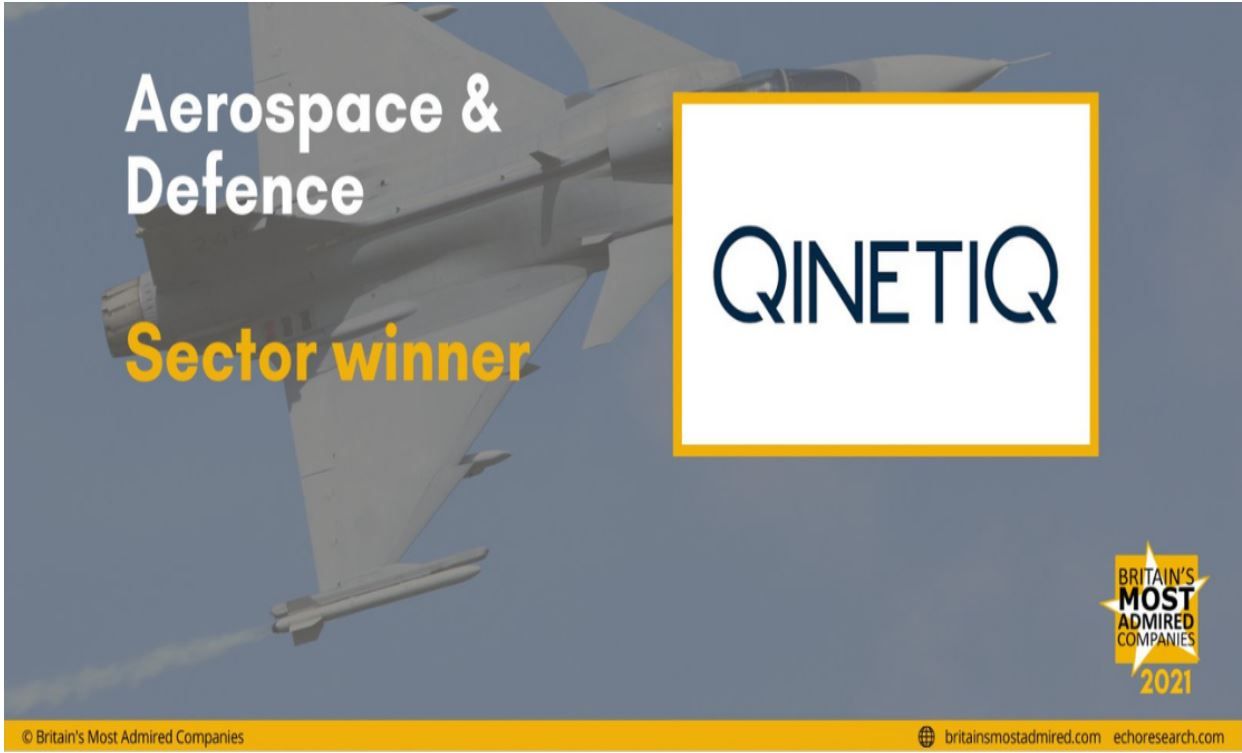 QinetiQ Announced as Most Admired Aerospace and Defence Company